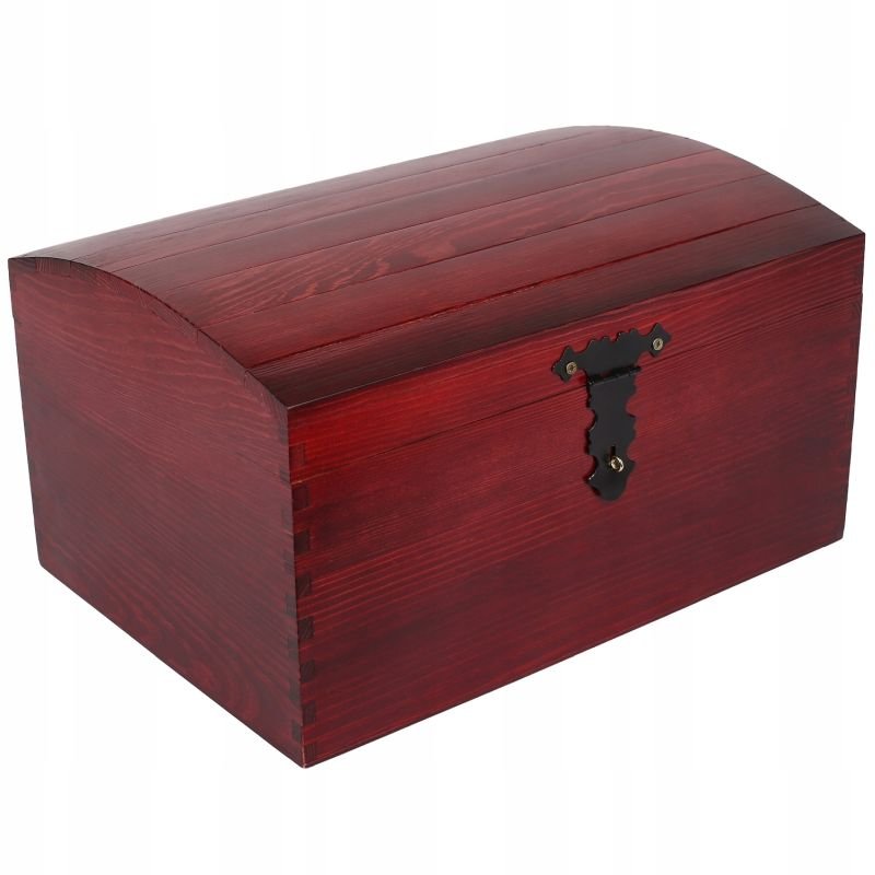 Kufer pudełko drewniane bordowe 34,5x25x19,2 cm