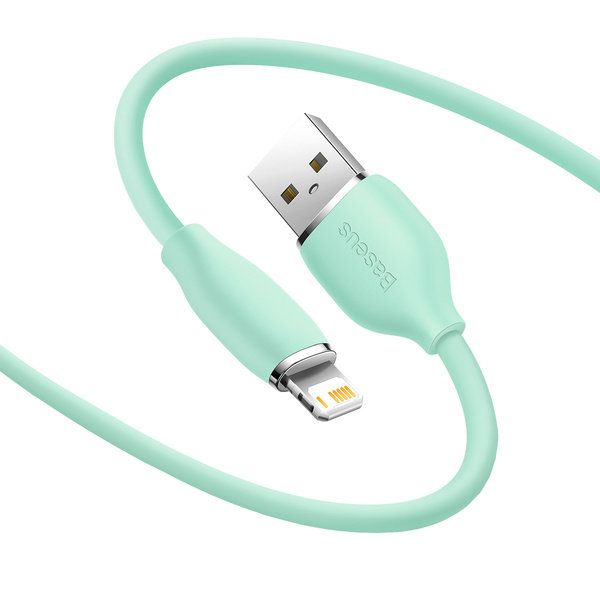 Baseus kabel, przewód USB Lightning 2,4A długość 2 m Jelly Liquid Silica Gel zielony CAGD000106