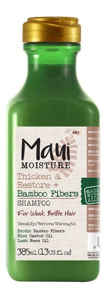 Maui Moisture Thicken & Restore + Bamboo Fibers Shampoo szampon do włosów osłabionych i łamliwych z bambusem 385ml