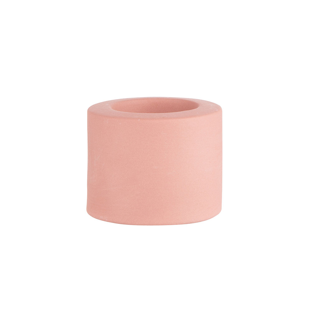 Świecznik ceramiczny, ALTOMDESIGN, ceglasty, 6,5x6,5x5,5 cm