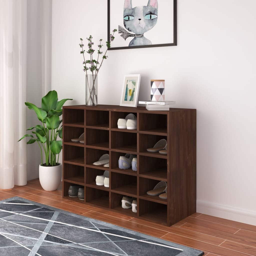 vidaXL Szafka na buty, płyta wiórowa, 92x30x67,5 cm, brązowy dąb