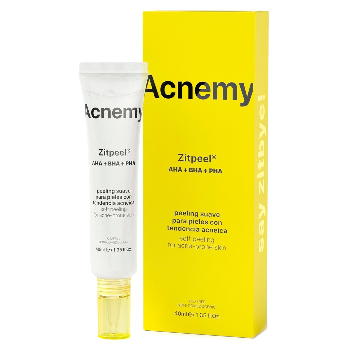 Acnemy Zitpeel AHA + BHA + PHA Soft Peeling - Delikatny peeling do skóry z wypryskami 40 ml