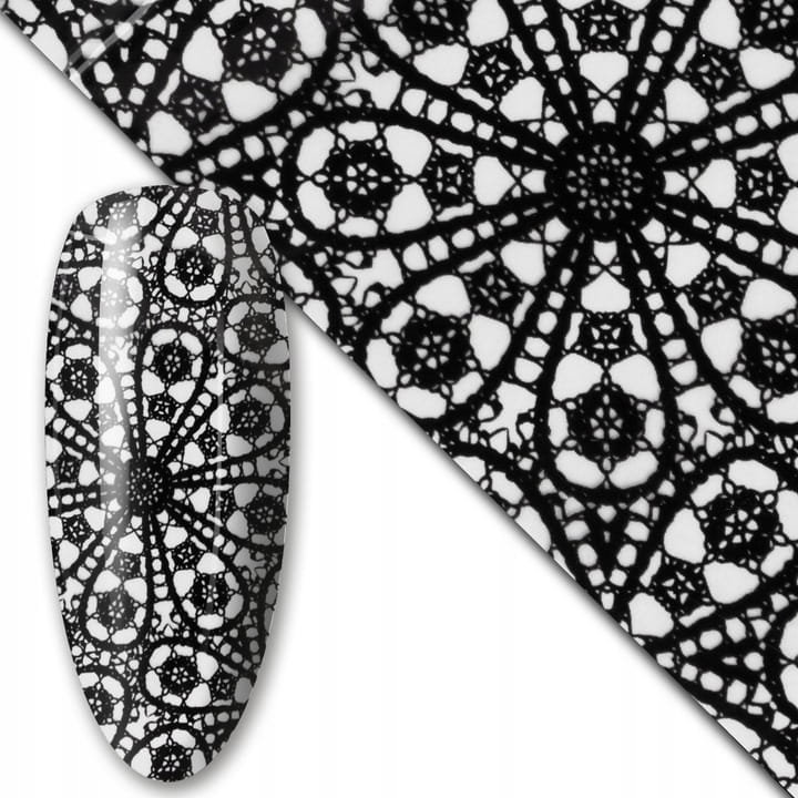 Folia transferowa do zdobień paznokci 80 cm Black nr 8