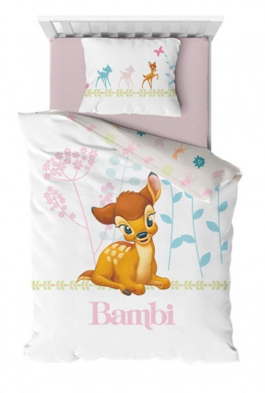 poszwa na kołdrę Bambi 100 x 140 cm bawełna biały/różowy