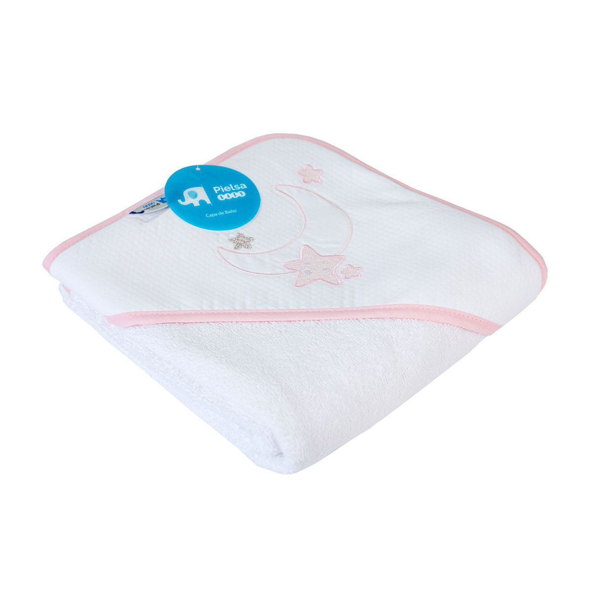 Okrycie z kapturem 100x100 bawełna KSIĘŻYC róż