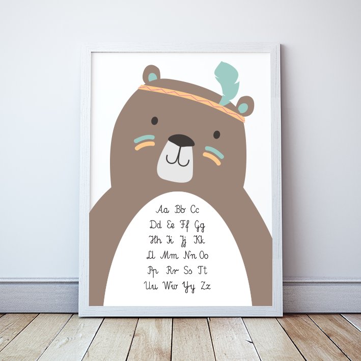 Plakat Polski alfabet MIŚ format A3