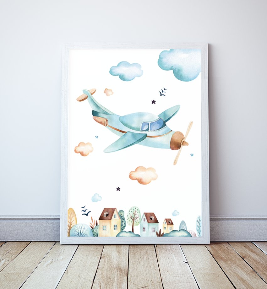 Plakat Blue Sky, SAMOLOT format A3