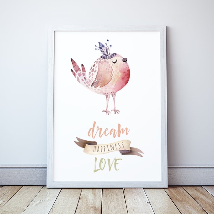 Plakat Dream Happiness Love format A3