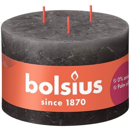 Świeca Rustykalna Bolsius Rustic Shine 3-knotowa 90/140 mm Stormy Grey