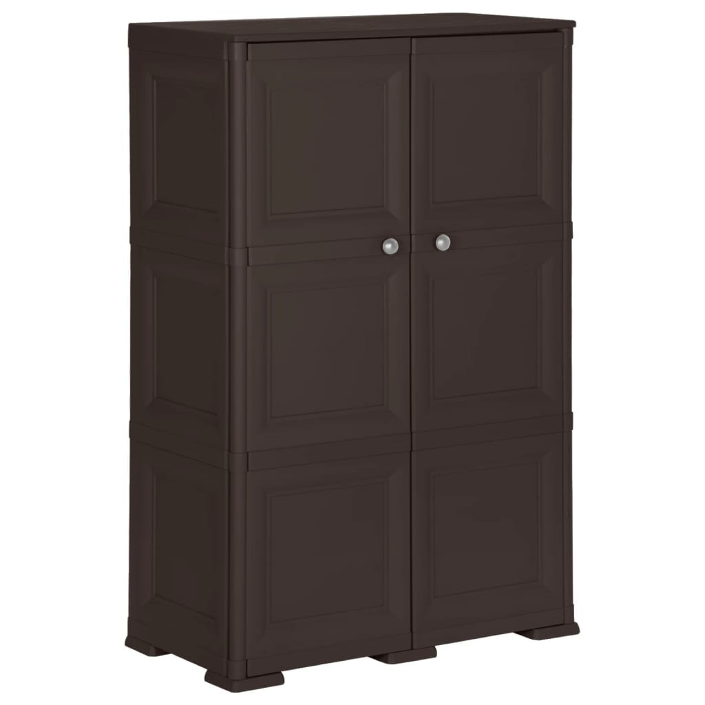 shumee Szafka plastikowa 79x43x125 cm wygląd drewna brązowa