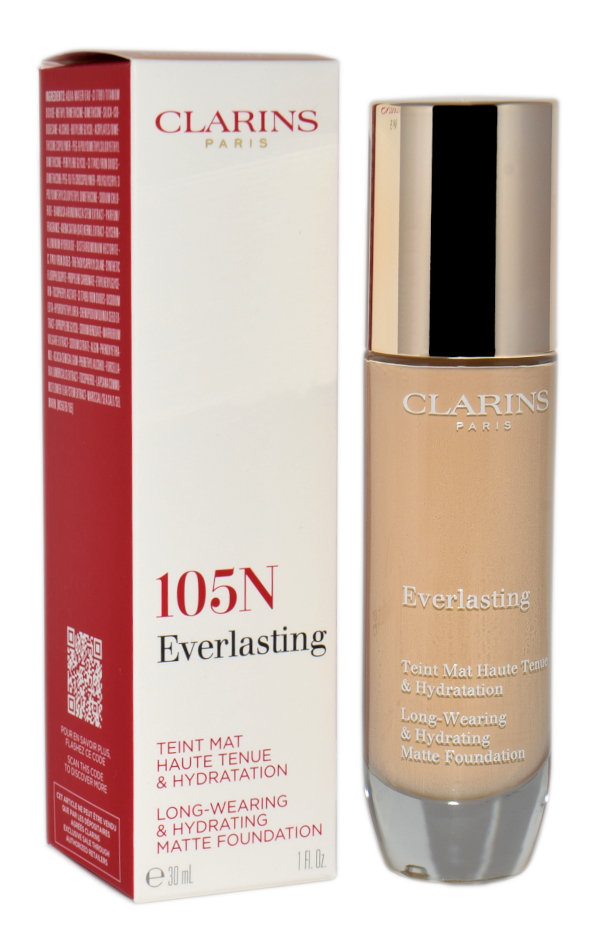 Clarins Everlasting Long-Wearing 105N nude Nawilżający podkład matujący 30ml