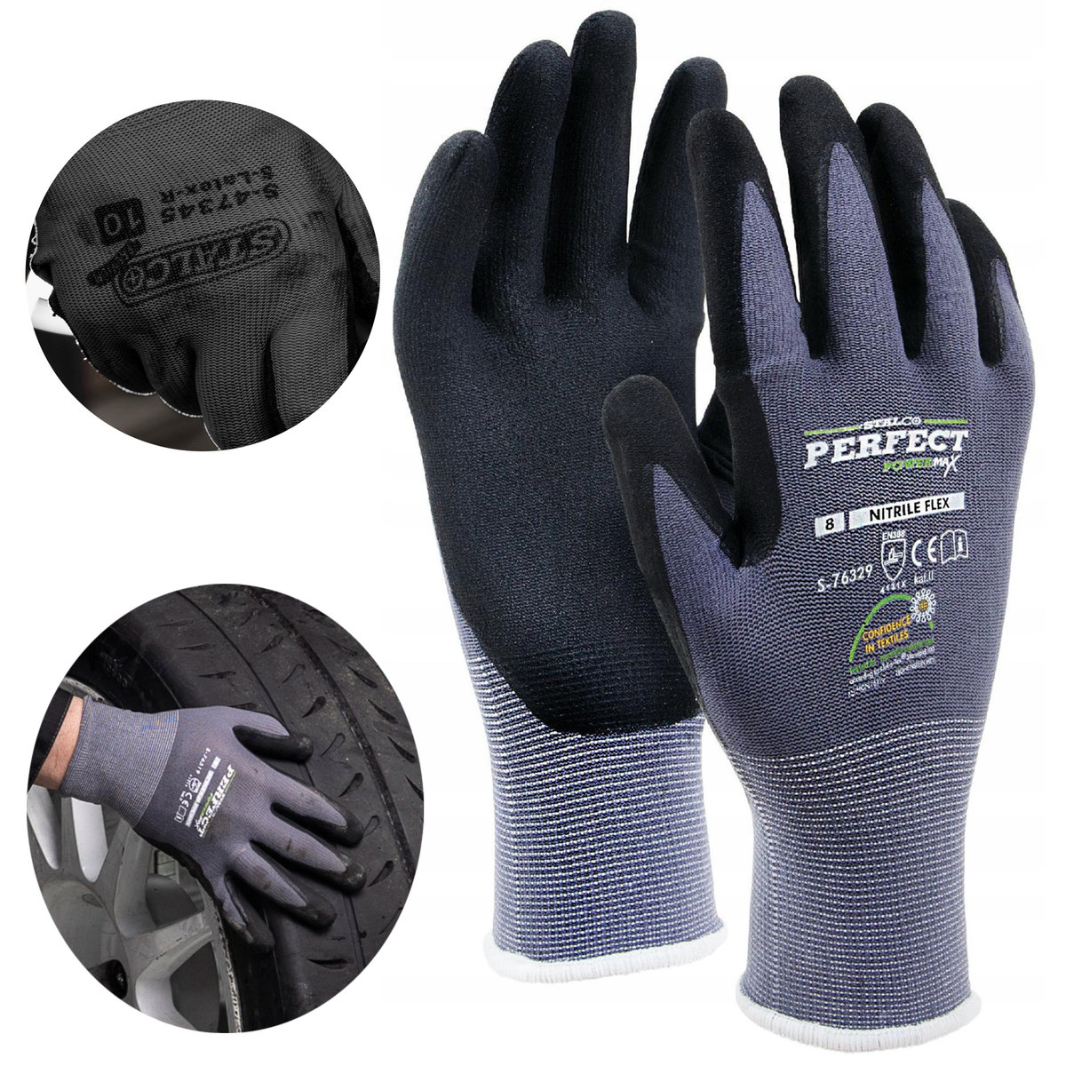 Rękawice Nylonowe Nitrile Flex ROBOCZE rozm. 9