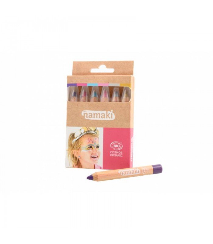 Zestaw kredek do malowania twarzy dla dzieci, MAGICZNE ŚWIATY, 6x2,1 g, COSMEBIO, Namaki