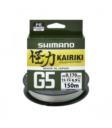 Plecionki Shimano Kairiki G5 Steel Gray 150m 0,15 mm