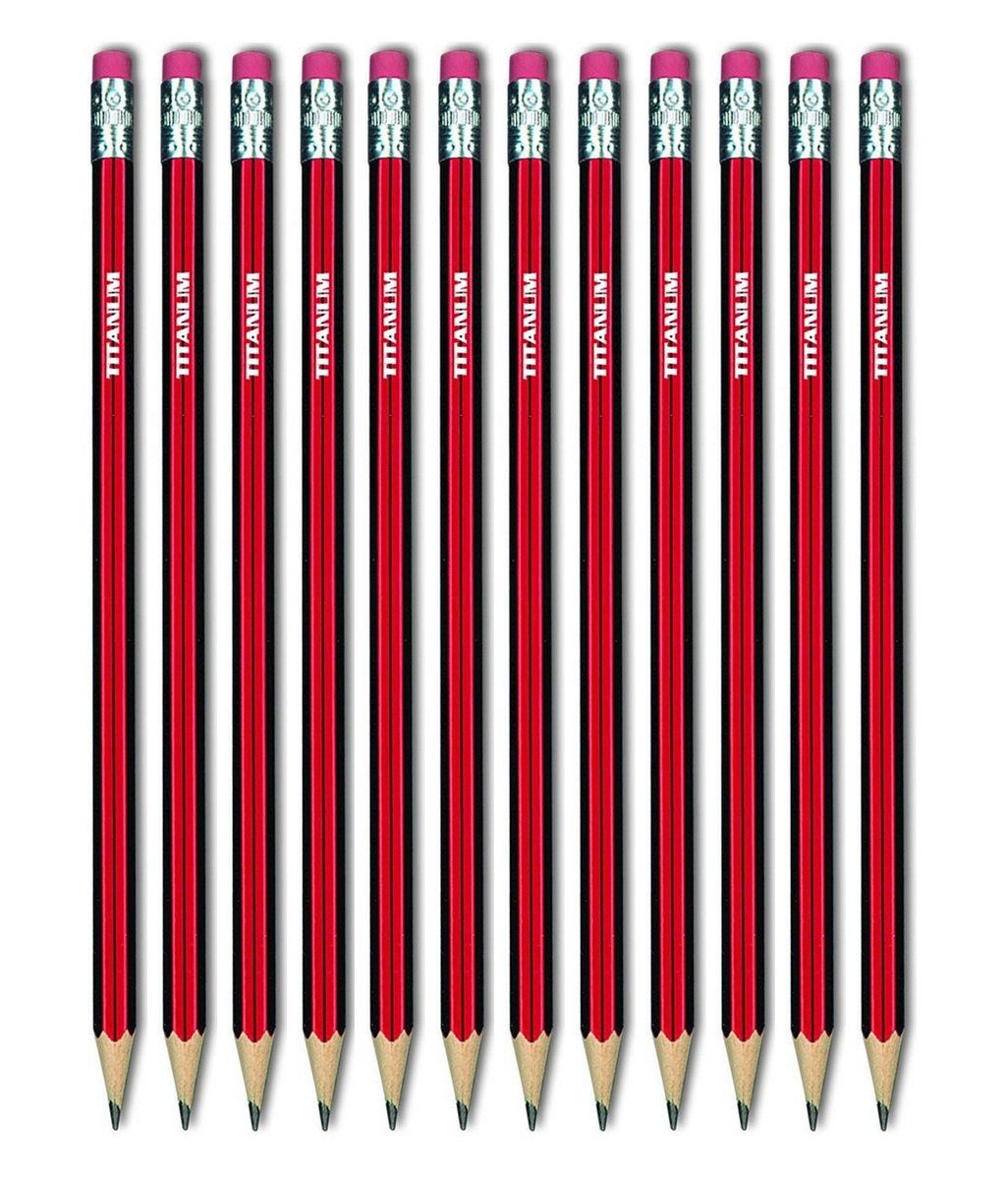 Titanum Ołówki techniczne z gumką 4B opakowanie 12 szt