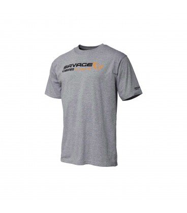 T-Shirty Savage Gear Signature Logo Grey Melange M