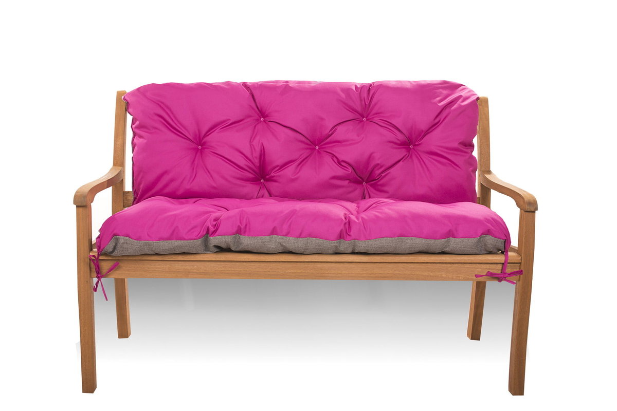 Poduszka na ławkę ogrodową 100 x 50 x 40 cm, Poduszka na huśtawkę, Poduszka na sofę, Różowa