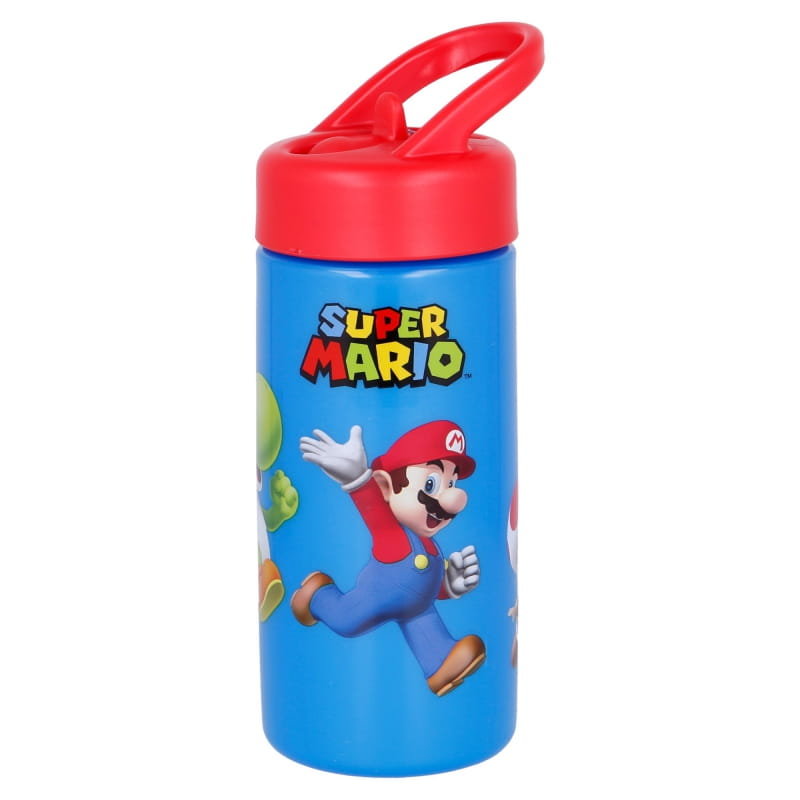 Bidon ze słomką MARIO z uchwytem 410ml