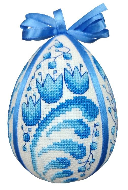 Haft krzyżykowy - Zestaw do haftu - Porcelanowa pisanka II