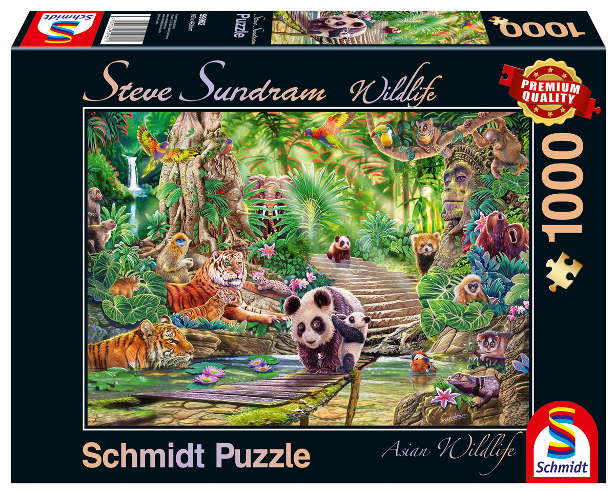 Schmidt Puzzle PQ 1000 Steve Sundram Zwierzęta Azji G3 -