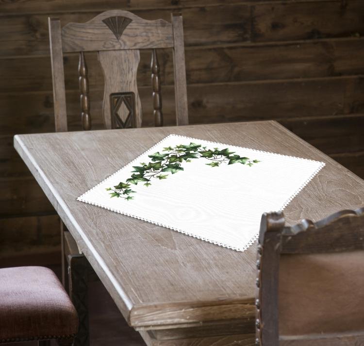 Haft krzyżykowy - Zestaw do haftu - Serwetka z bluszczem