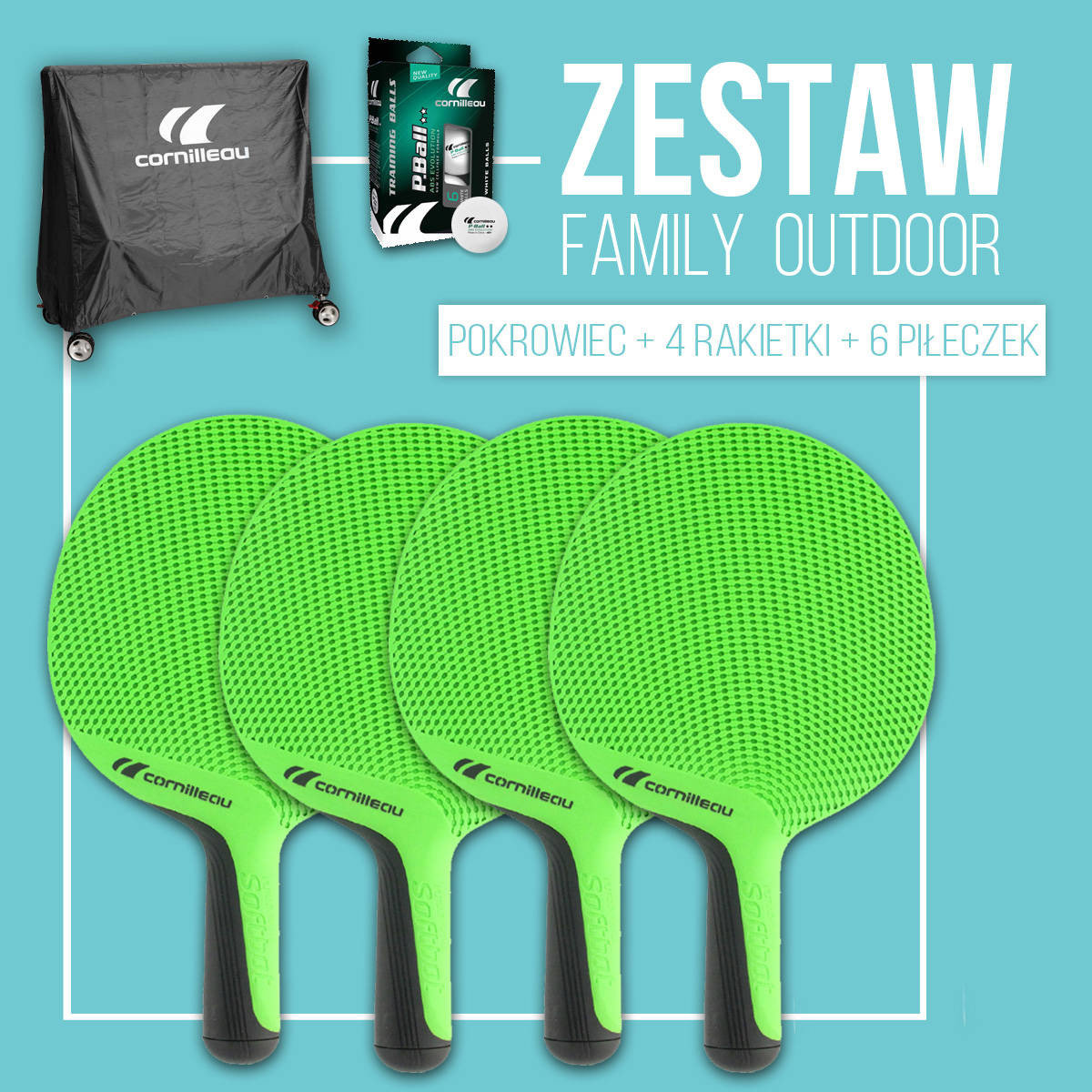 Cornilleau Zestaw rakietek Family Pack Outdoor