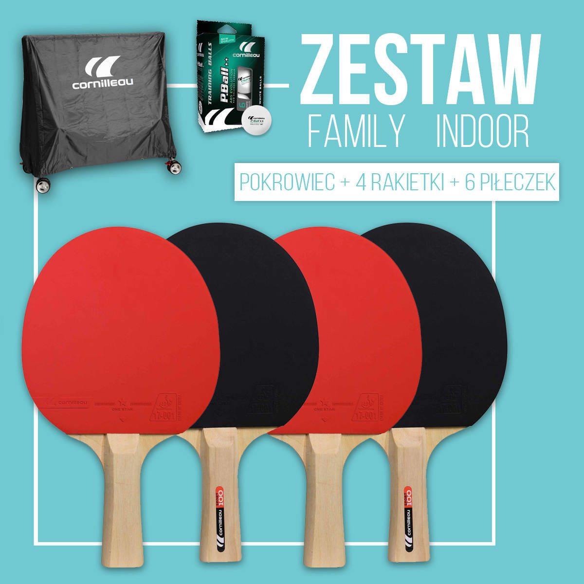 Cornilleau Zestaw rakietek Family Pack Indoor