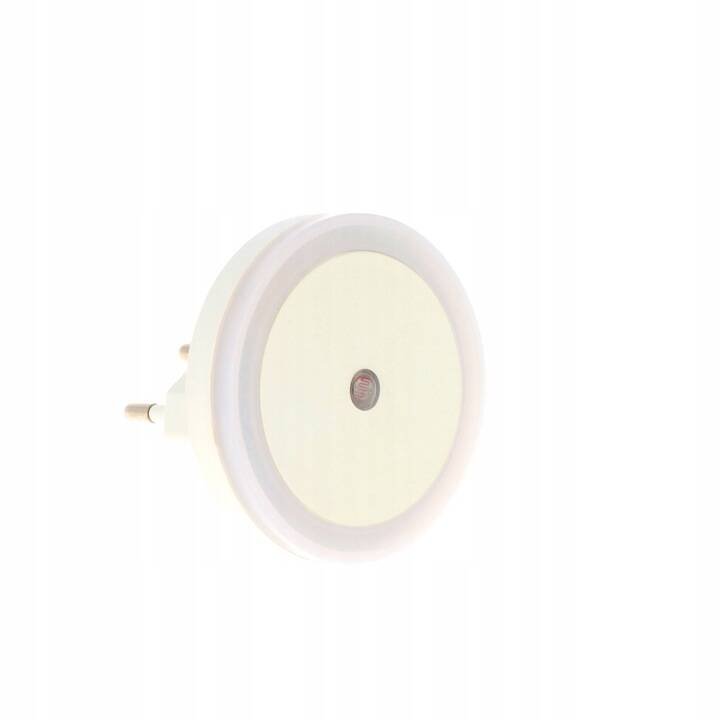 Lampka LED nocna do kontaktu CZUJNIK ZMIERZCHU BIAŁA OKRĄGŁA