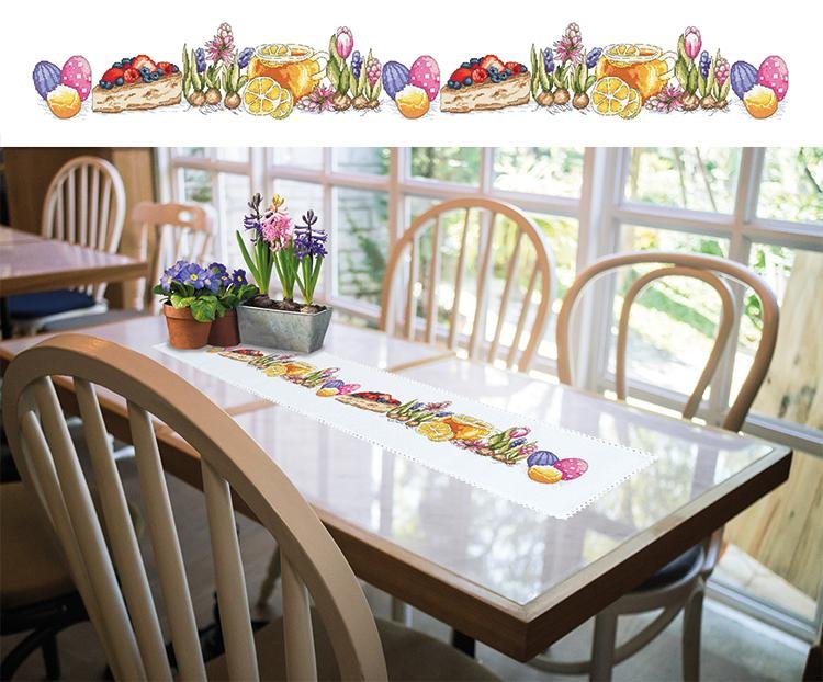 Haft krzyżykowy - Zestaw do haftu - Długi bieżnik wielkanocny