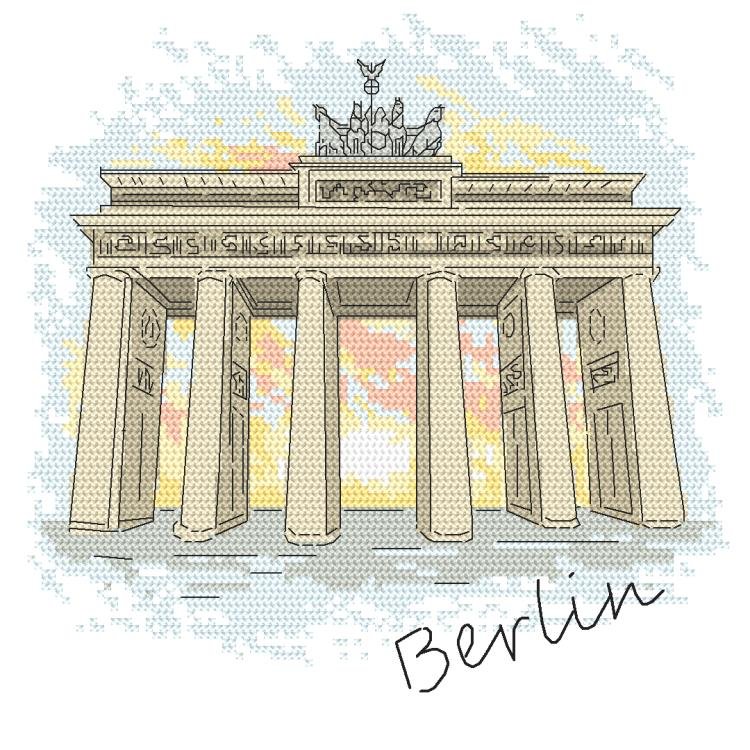 Haft krzyżykowy - Zestaw do haftu - Berlin - Brama Brandenburska