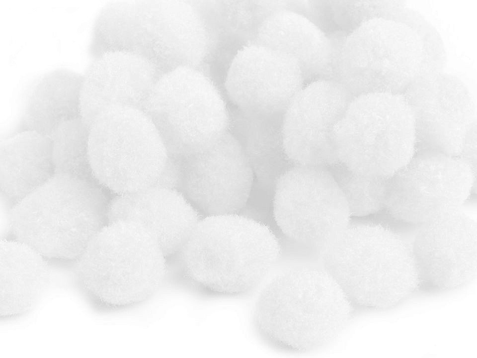 kufer-pasmanteria.pl Pompony 11 mm ( 100 szt ) Białe 19467615_20220310164637
