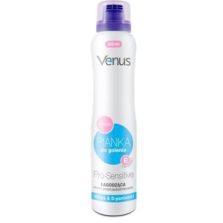 Venus Venus Pianka do golenia Pro-Sensitive łagodząca z aloesem i D-Pantenolem 200ml