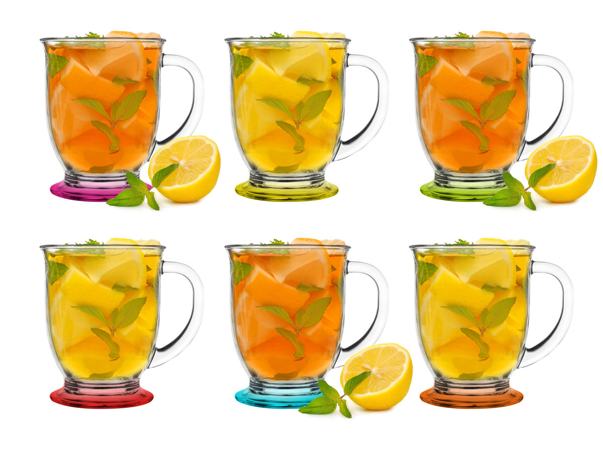 Zestaw 6x Kubek Kubas Kolorowe Dno, Kawa Herbata