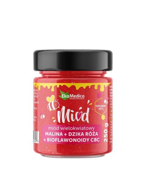 EKAMEDICA Ekamedica Miód Malina Dzika Róża Bioflawonoidy 250 EM0627
