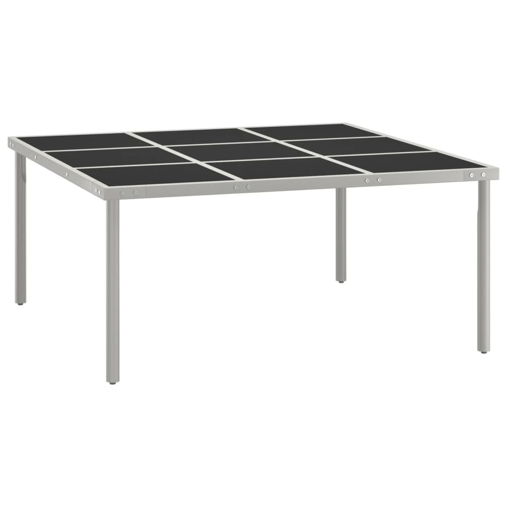 shumee Stół ogrodowy 170x170x74,5 cm szkło i stal