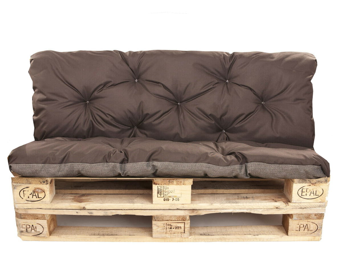 top Poduszki na palety komplet, siedzisko 120 x 80 i opacie 120x60 cm, Poduszki ogrodowe na palety, Brązowa