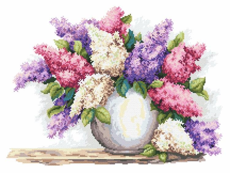 Haft krzyżykowy, Zestaw do haftu, Magiczne bzy
