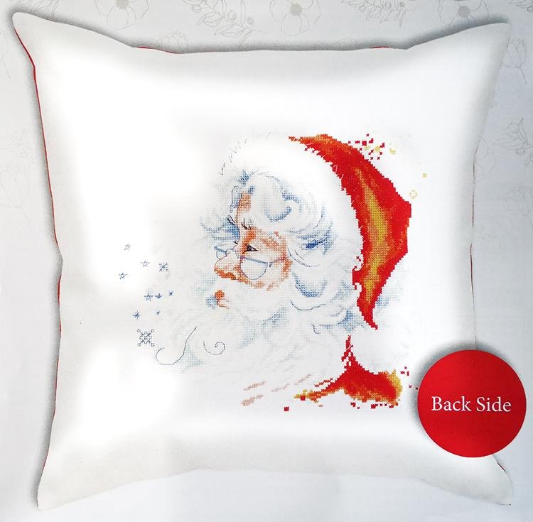 Haft krzyżykowy, Zestaw do haftu, Poduszka - Święty Mikołaj