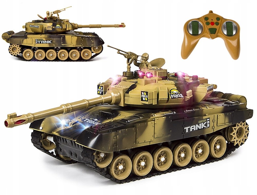 Aig, czołg zdalnie sterowany, Rc War Tank 9993, 34 cm, czarny