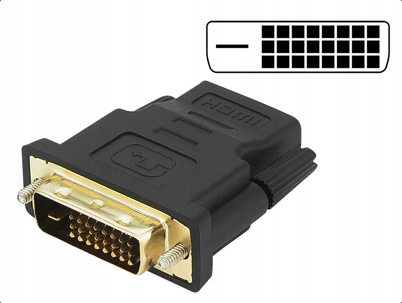 Przejściówka DVI wtyk - Hdmi gniazdo - Gold 24+1