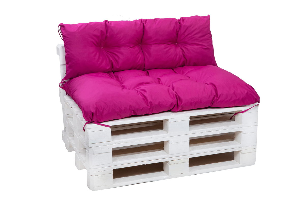 Poduszki na palety  120 x 80 siedzisko  i opacie 120x50 cm, Poduszki na palety wodoszczelne,  Różowa