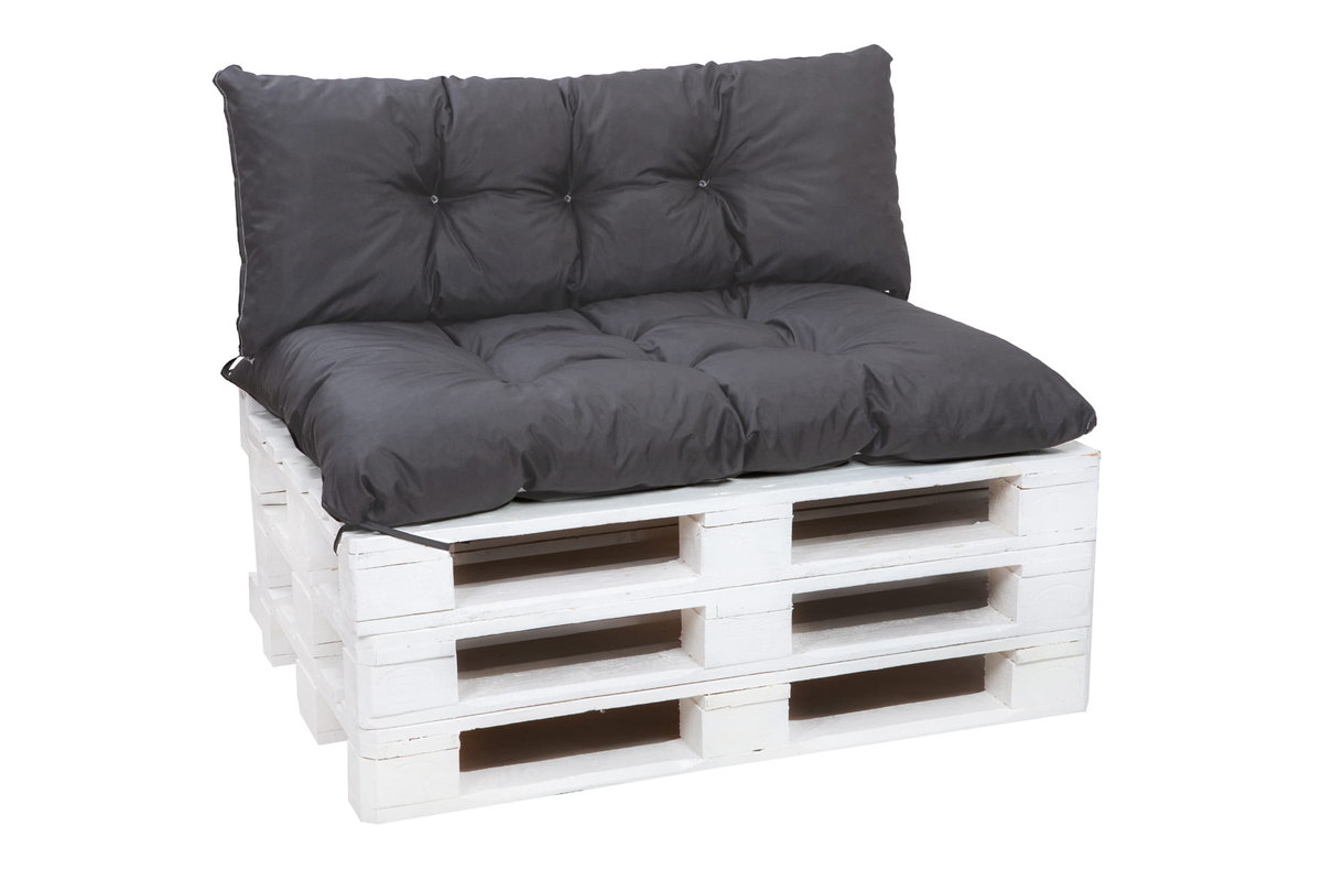 Zestaw poduszek na palety 120 x 60 siedzisko  i opacie 120x60 cm, Poduszki ogrodowe na europalety , Antracyt
