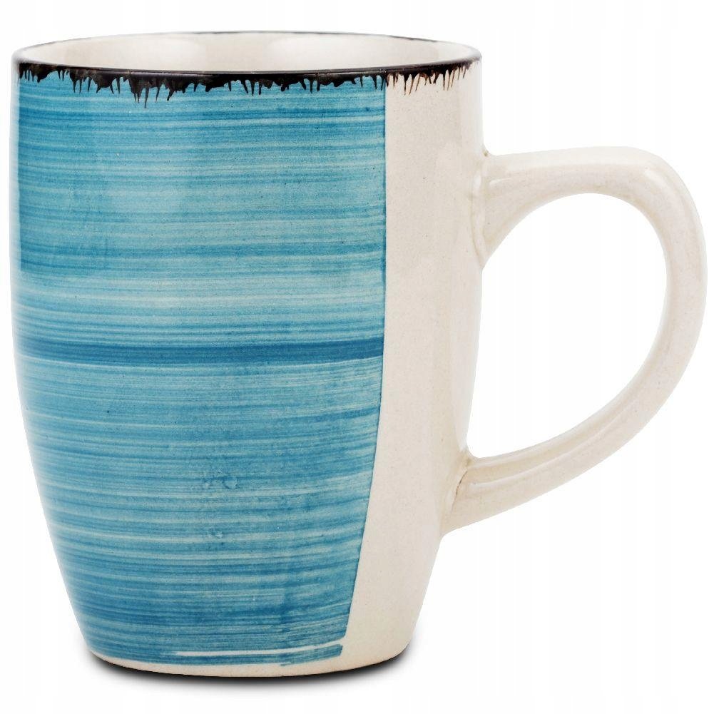 Kubek ceramiczny z uchem, FADED BLUE, do picia kawy, herbaty, 355 ml kod: O-10-099-225
