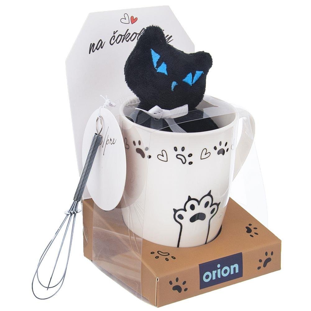 Orion Kubek z uchem do kawy herbaty kakao ceramiczny dekor kot maskotka kotek zestaw 3 elementy O-128848 + O-128848