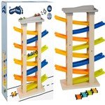 Small Foot Drewniana zjeżdżalnia tor XL z pojazdami 4 autka