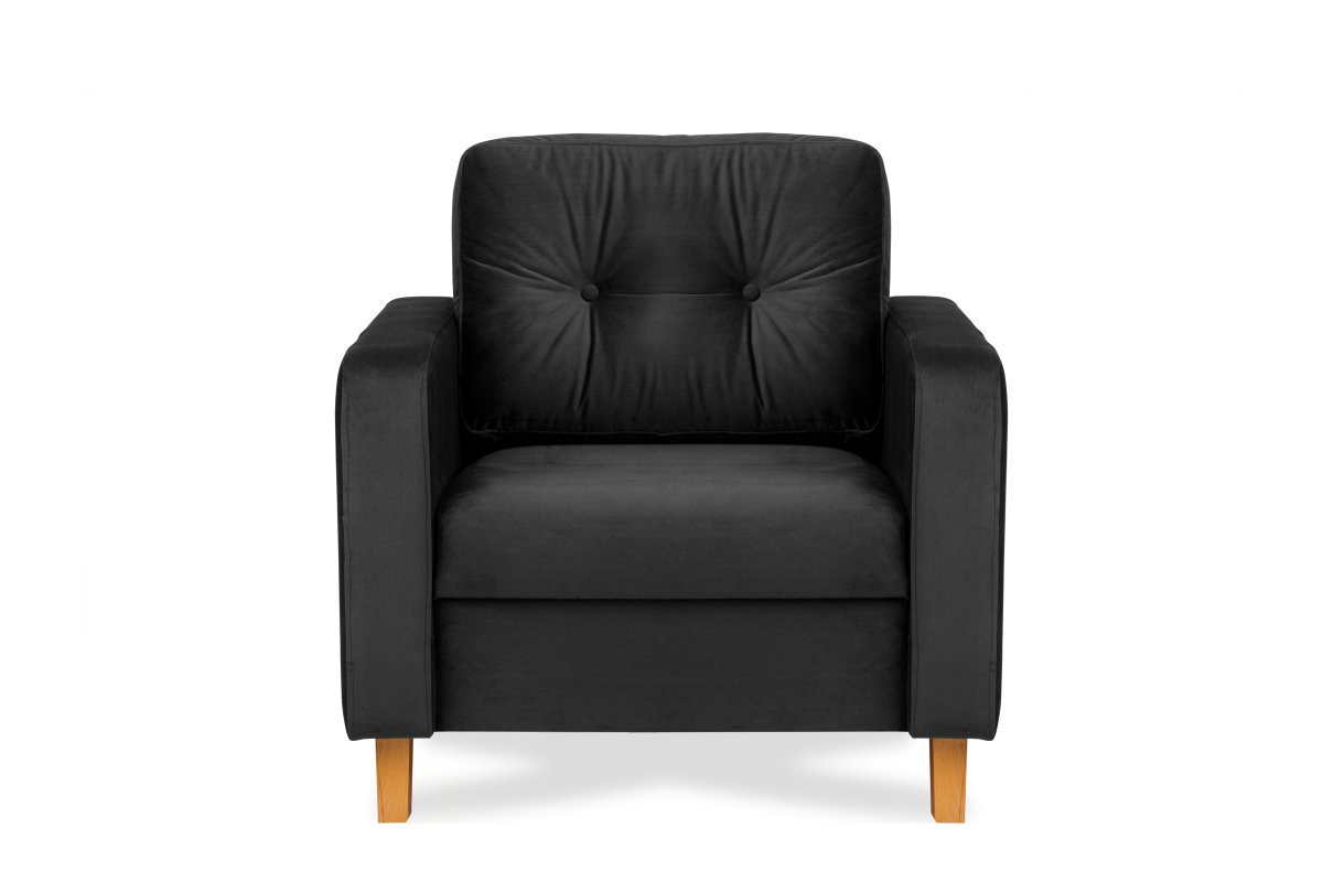 Ciemnoszary welurowy fotel do salonu ERISO