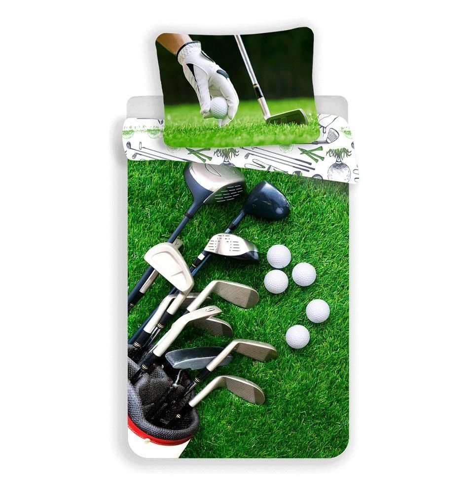 Фото - Постільна білизна Golf Jerry Fabrics Pościel bawełniana 140x200  pole golfowe zielona 4997 po 