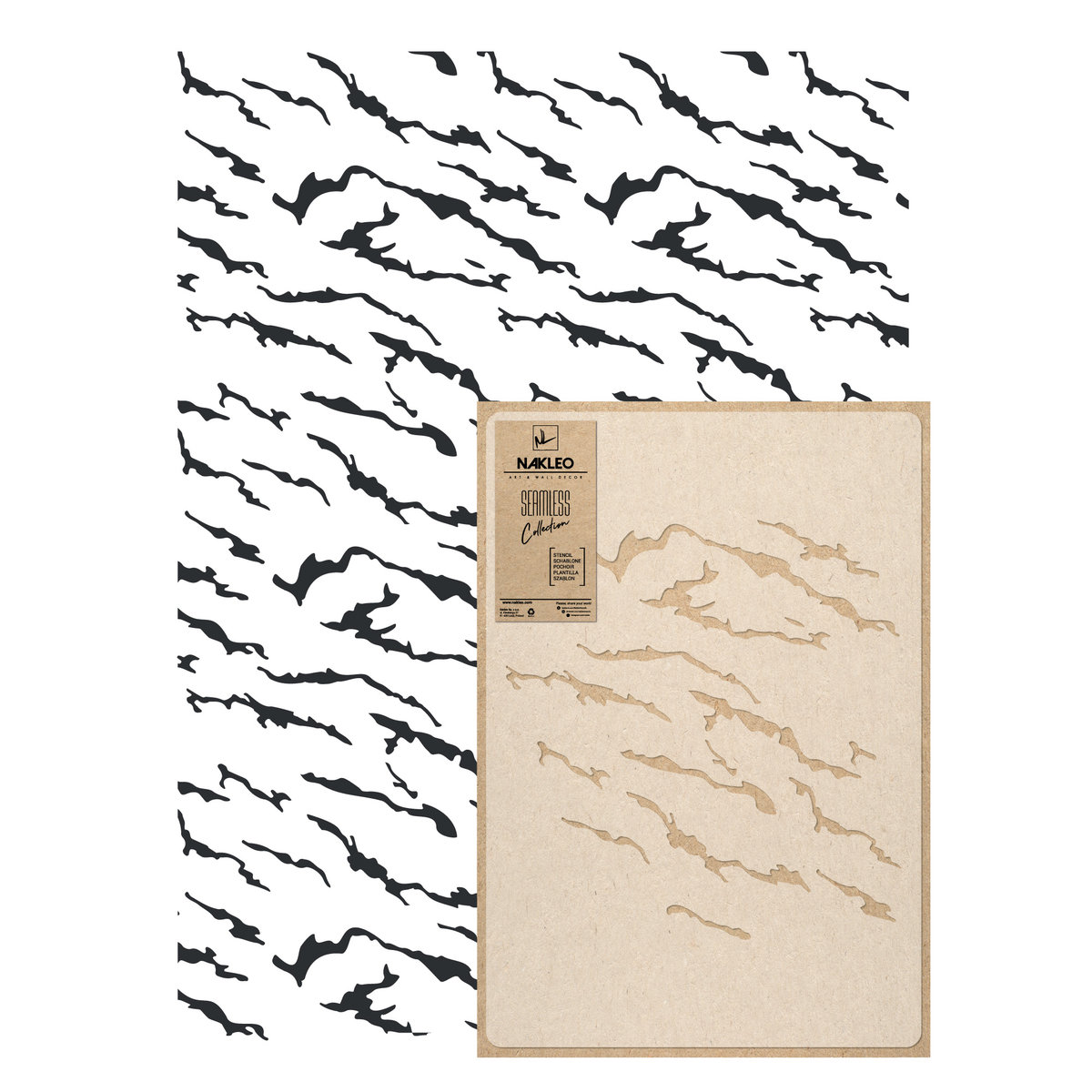 Nakleo szablon malarski wielokrotny powtarzalny // MARBLE VEINS SZA-REP-080