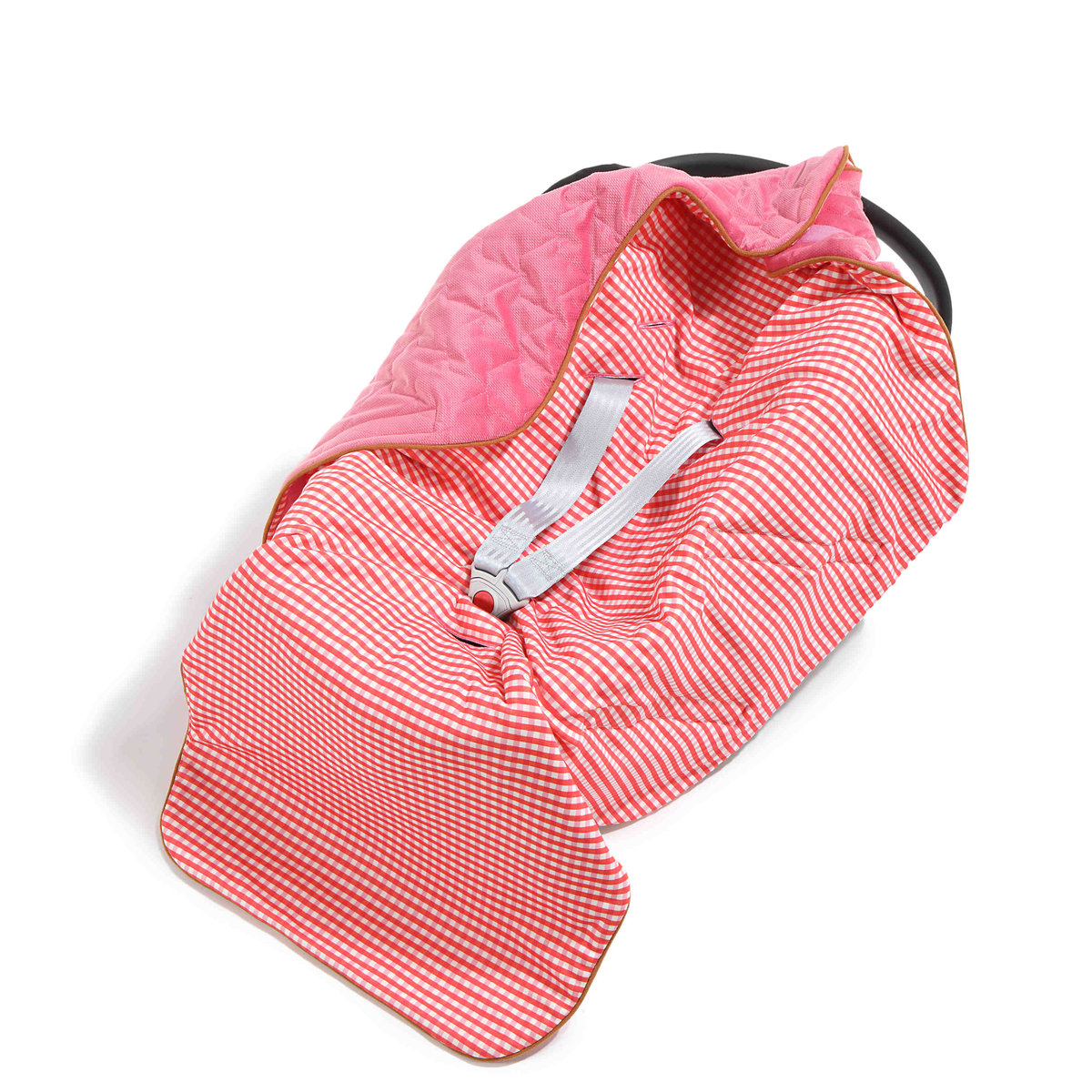 Kocyk do fotelika samochodowego Marbella Vichy, Velvet Florida Pink