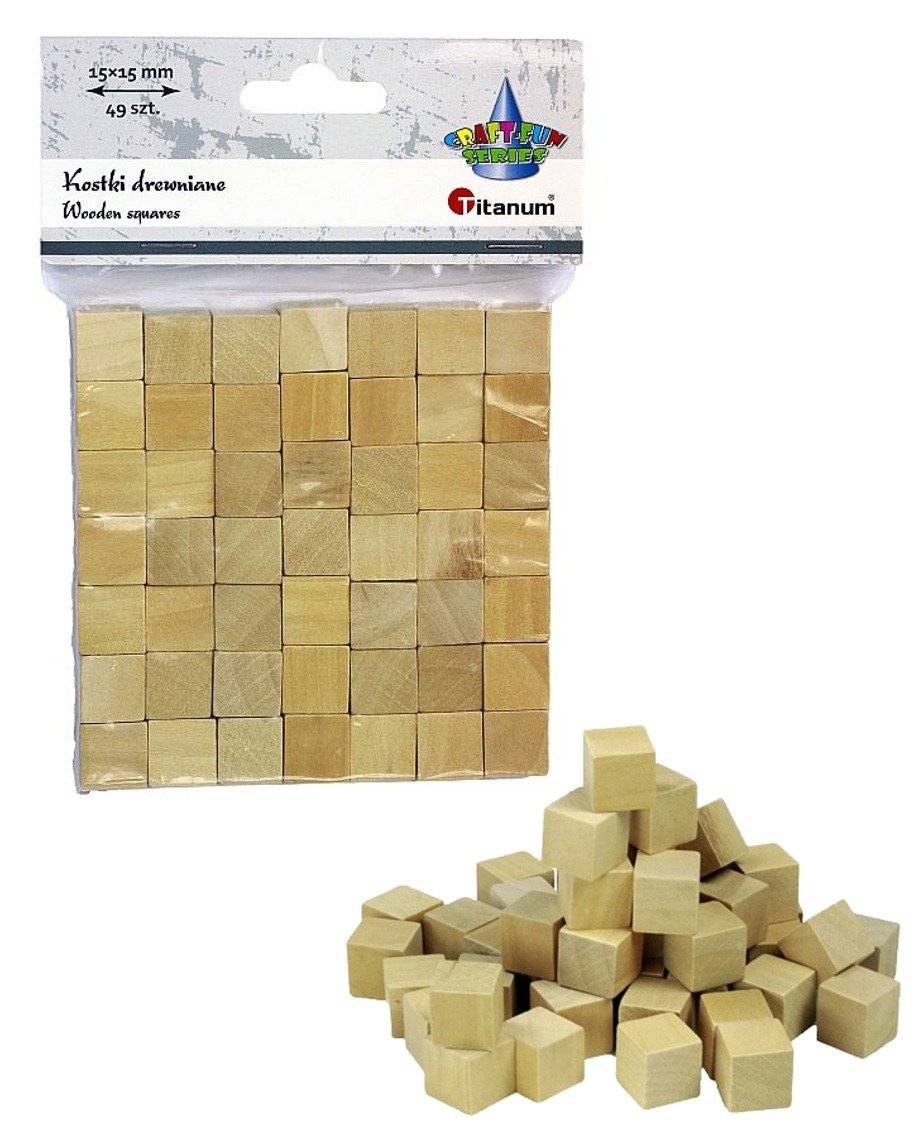 Titanum Kostki drewniane 1.5 x 1.5 cm 49 szt.